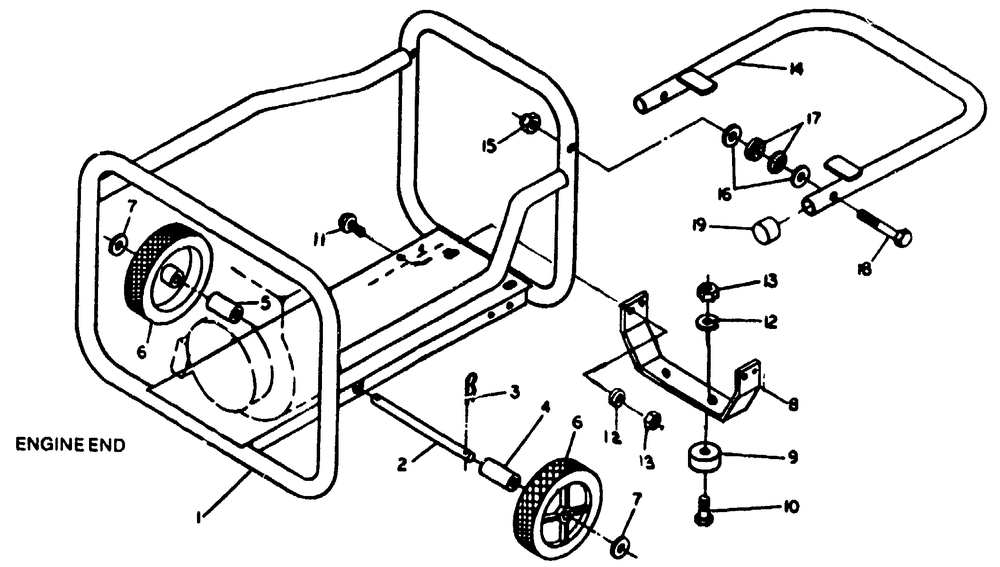 Wheel Kit No. 65128 Diagram and Parts List for 8750-1-G2450  Briggs and Stratton Generator